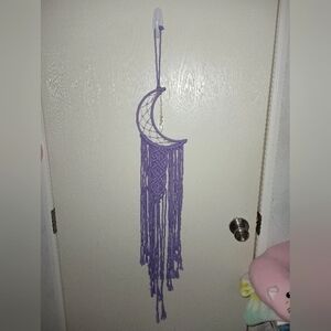 Macrame Purple Crescent Moon Dream Catcher